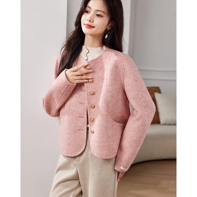 Shi Shui Nian Hua Women's Elegant Wool Blend Coat