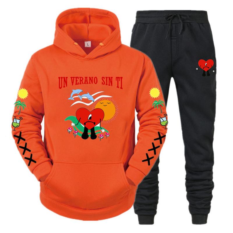Hoodie Set Bad Bunny UN VERANO SIN TI Print Sweatshirt Men Women Unisex Oversized Fashion Casual Long Sleeve Pants Suit Clothes