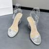 Fashion Summer Wedge Sandals Women's Fashion Round Toe Open Toe Metal Slip Strap Anti-Slip Wear-Resistant High Heels
