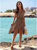 2026 Summer Asymmetrical V-Neck Beach Dress – Women's Vacation Style