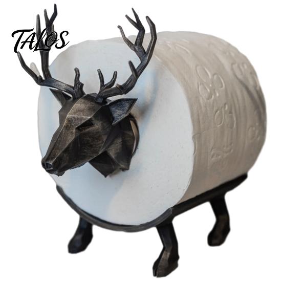 Rustproof Organizer 3D Printed Elk Toilet Paper Holder, Stable Base Bathroom Tissue Roll Modern Accessory Decor Dispenser, Waterproof PLA Decorative