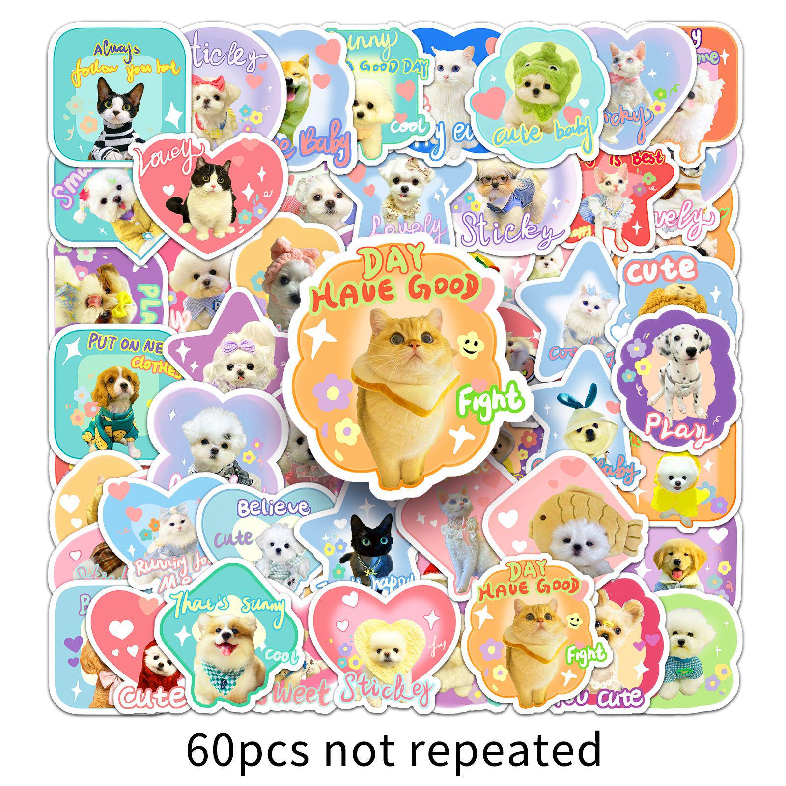 50 Cute Animal Emoji Waterproof Stickers - Fun & Creative for Milk Tea Cups