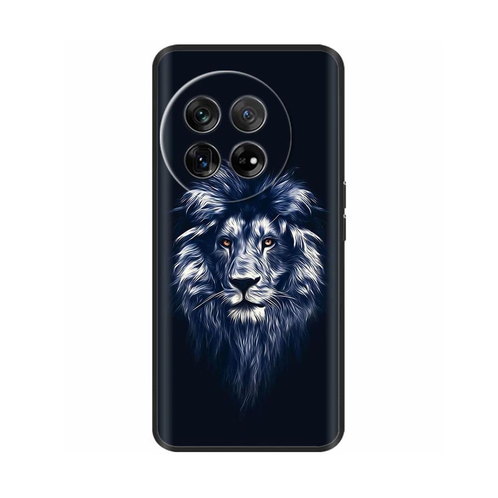 Painted Cover For OnePlus 12 Case Black Silicone Soft Luxury Phone Back Cover For One Plus 12 OnePlus12 5G Fundas Cases Hoesje