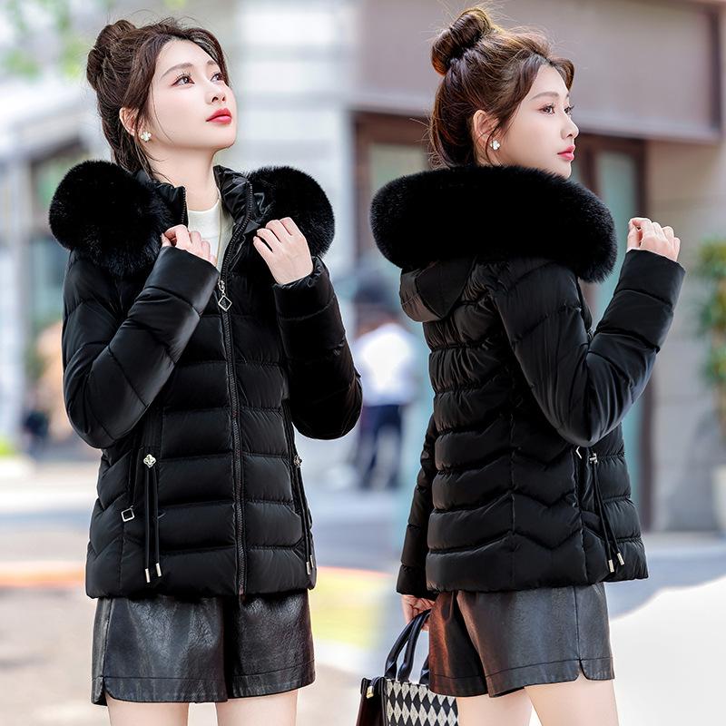 Winter New Cotton-padded Clothes Women's Korean Version Slim-fitting Women's Cotton-padded Clothes Short Fur-collared Cotton-padded Clothes Women's