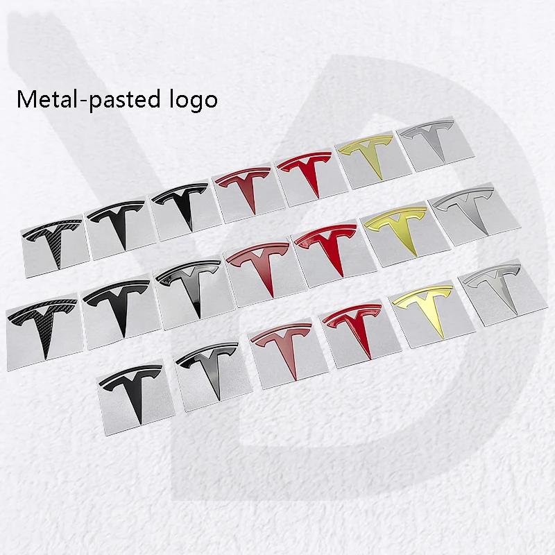 For Tesla Model 3 S X Y Roadster Cybertruck Metal Car Front Hood Cover Emblem Sticker Styling Auto Rear Trunk Badge Accessories