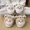 Cute Cotton Slippers Winter Indoor Home 2025 New Outer Wear Thick Bottom Plush Warm Cotton Mop Winter