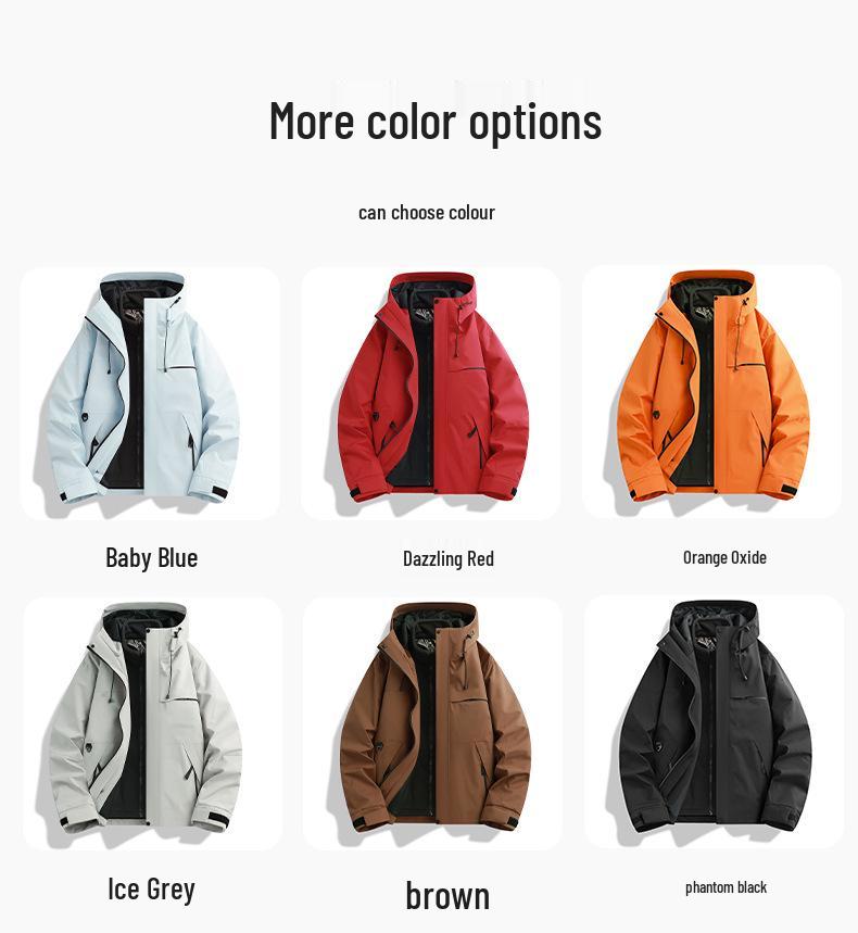 Unisex Mountain 3-in-1 Casual Jacket: Loose, Water-Repellent, Windproof, and Cold-Protective