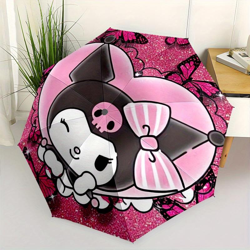 

Butterfly,Kuromi Automatic Folding Umbrella-Simple 8-Rib Design, Bright Cartoon Pattern, Durable Iron Frame, Suitable For Travel, Outdoor, B