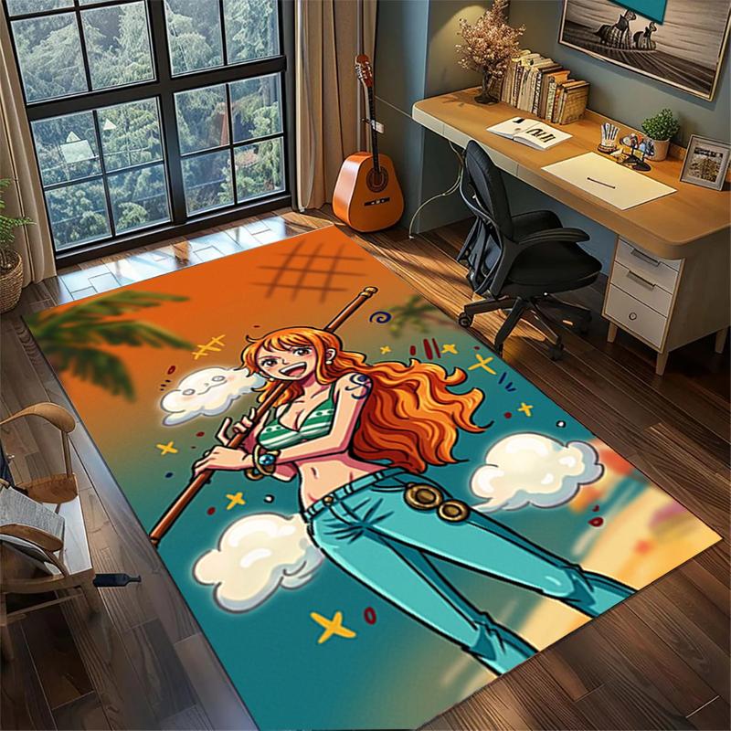 Floor Mat "ONE PIECE" Large Area Non Slip Washable Rug Carpet Bedroom Gamer Room Decor Kwq24