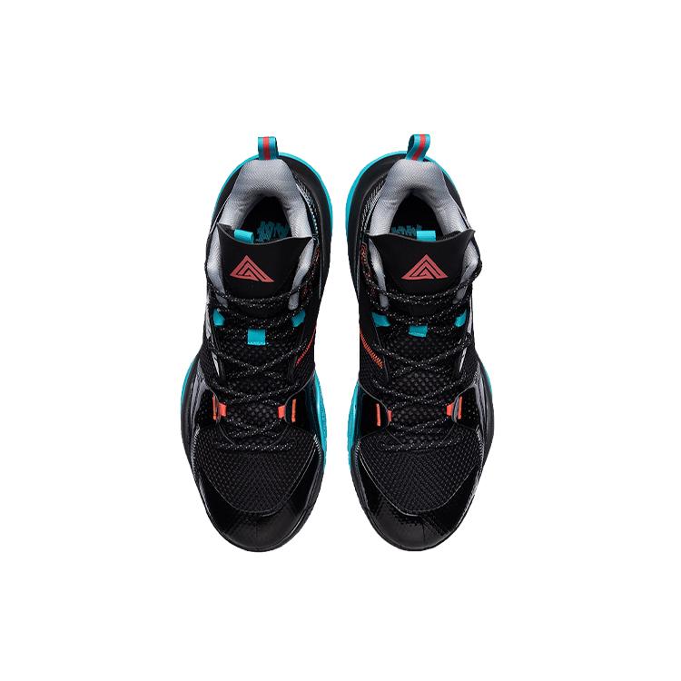 Li Ning Power 7 V2 Basketball Shoes Men's High Top Black/Blue ABPR009-2