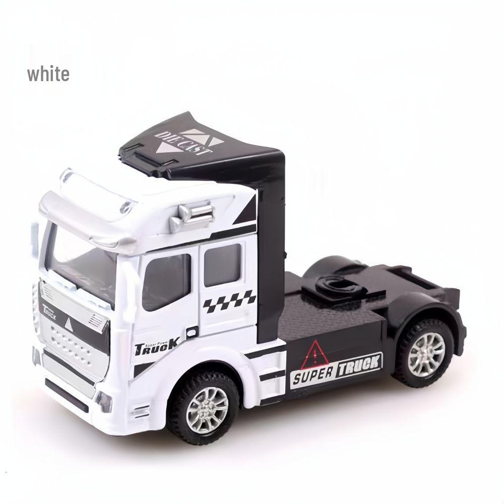 Camion Container Mare din Aliaj Jucărie - Tractor de Inginerie pentru Copii cu Semiremorcă și Model de Mașină Mică