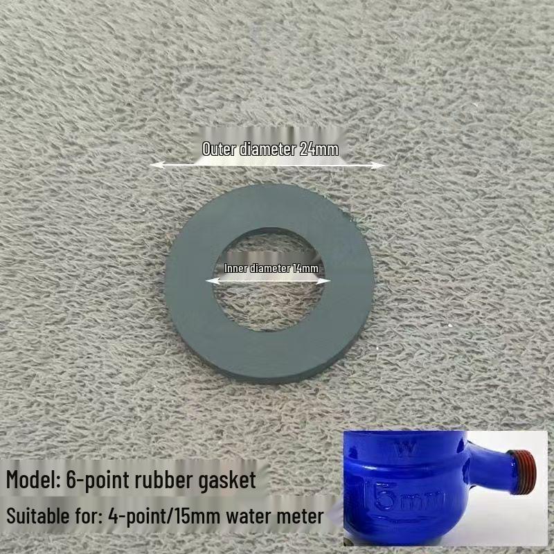 4-Point Water Meter Gasket: Rubber Washer & Sealing Ring Accessories for 15/20/25mm Connections