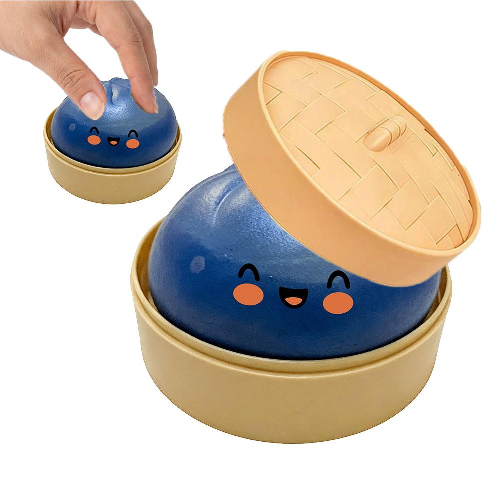 Baozi Stress-Relieving Toy Colorful Realistic Giant Steamed Bun Squeezable Toy Reusable Low Rebound Decompression Toy Home Decor