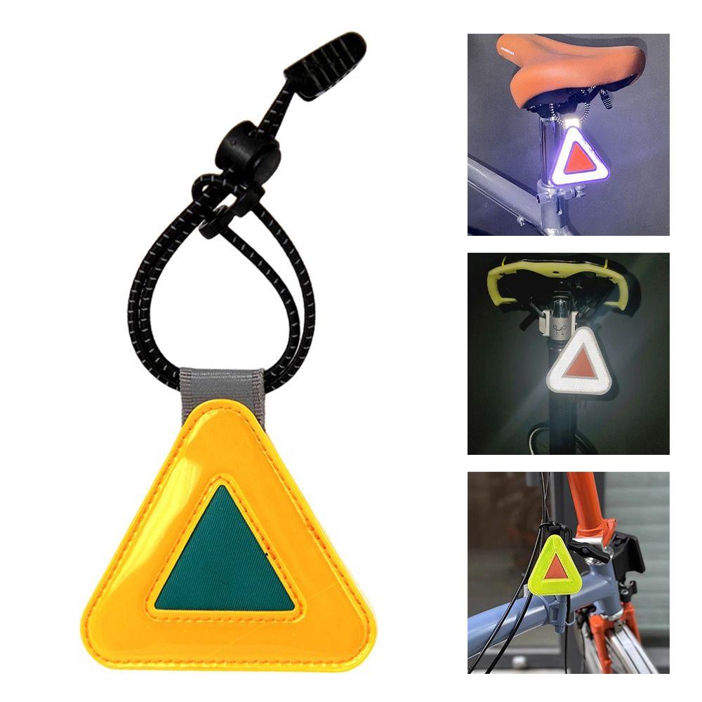 1Pcs Safety Warning Reflective Triangle Sign with Spring Hook Hanging Tag  Night Cycling Riding