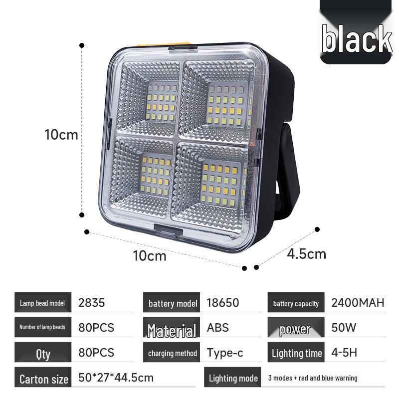 USB Rechargeable Solar LED Spotlight: Portable Outdoor Camping & Emergency Lamp