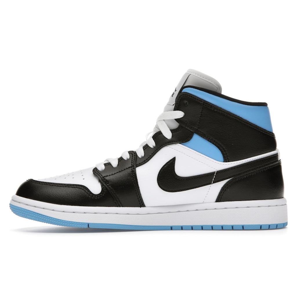 Air Jordan 1 Mid University Blue Women Sneakers White Black BQ6472-102