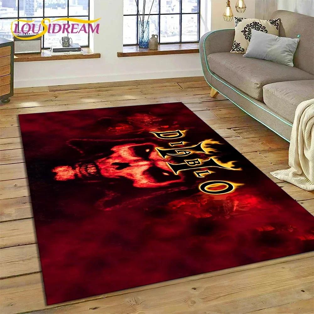 Diablo 3D Retro Game Gamer Carpet Rug for Bedroom Living Room Home Sofa Decoration,Children Play Game Large Decor Floor Mat Gift