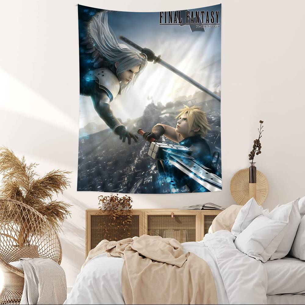 Final Fantasy Series Gaming Anime Tapestry Hippie Flower Wall Carpets Dorm Decor Wall Hanging Home Decor