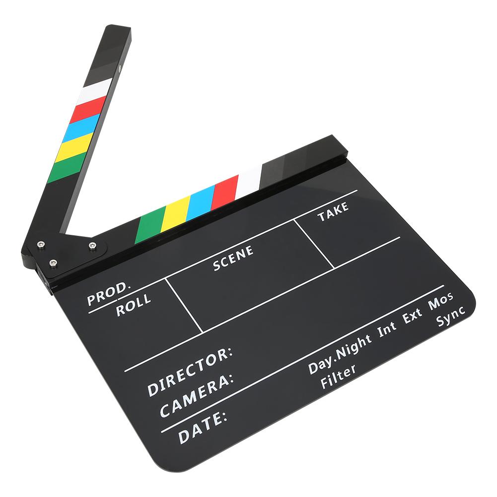 30x25CM Director Video Scene Clapperboard Professional Movie Film Action Clap Tool Acrylic