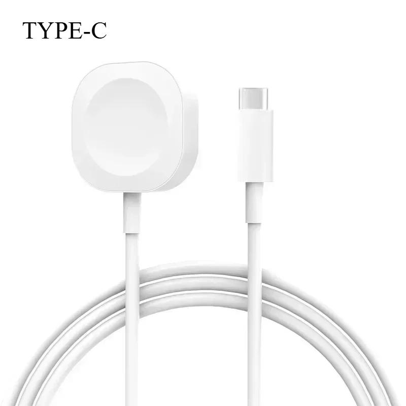 

Беспроводное зарядное устройство для IWatch 10/9/8/7/6/SE USB C Портативная станция быстрой зарядки USB Type C Магнитная для Apple Watch Series Ultra TYPE-C 1Meter белый