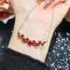 Japanese Retro Garnet Pendant Necklace – Light Luxury Moissanite Clavicle Chain