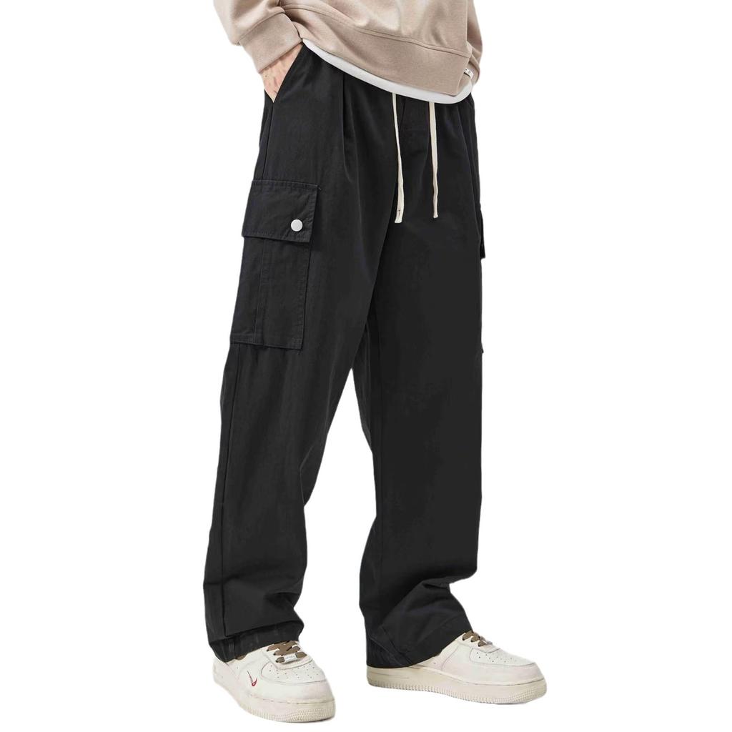 Overalls men's autumn new ins trendy brand cotton loose casual pants multi-pocket ruffian handsome straight trousers