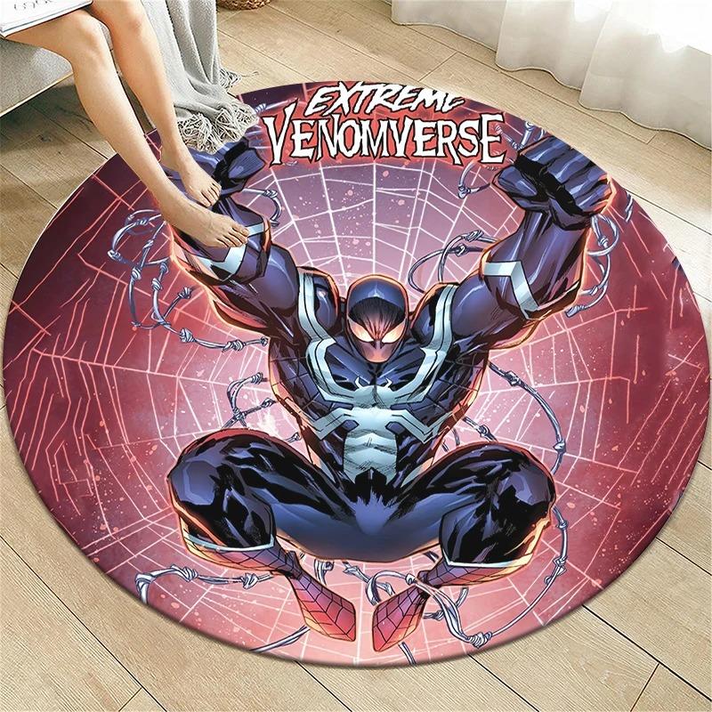 Disney Venom Movie HD Printed Round Carpet Living Room Sofa Chair Bedroom Rugs Flannel Anti-Slip Scary Home Decor Mat