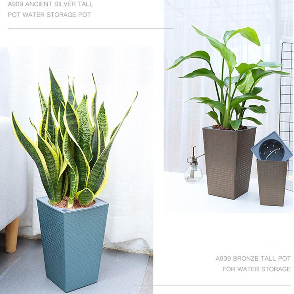 Square Shape Bonsai Flowerpot Plastic Succulent Flower Pot Retro Balcony Plant Pot  Garden Supplies