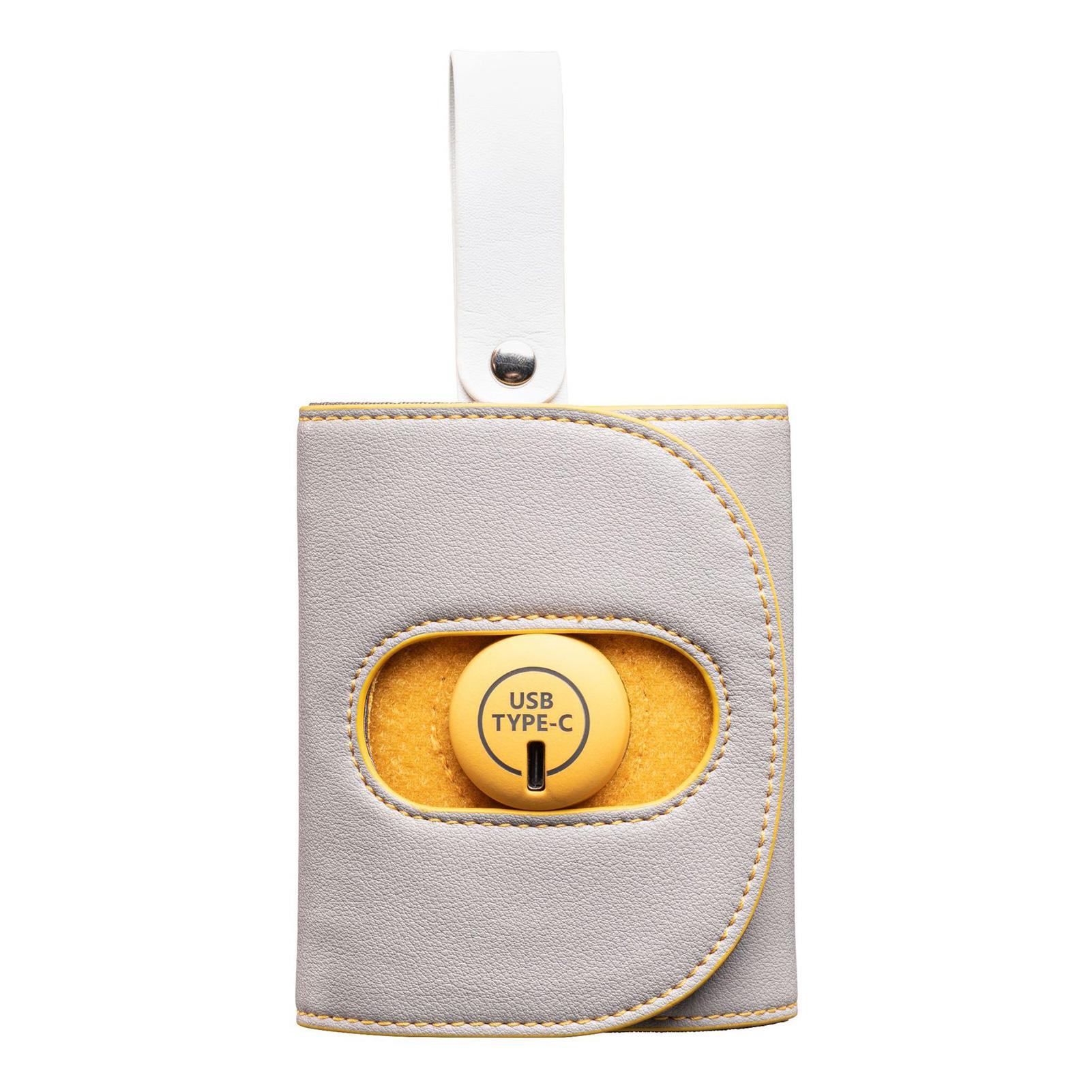 

Portable Baby Bottle Warmer 40℃-45℃ Constant Temperature 15-Minute Fast Heating USB Power Supply PU Leather 11.8*9.5*4cm Yellow сірий