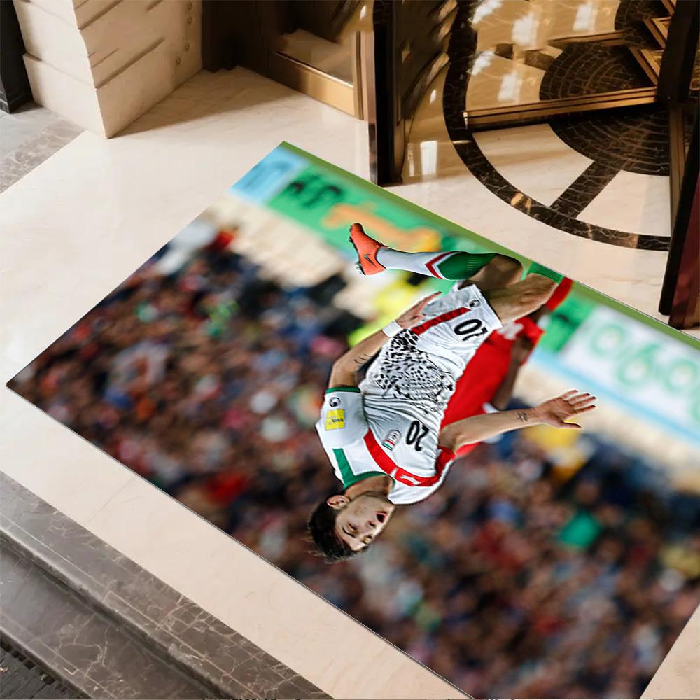 Iranian Football Player Floor Mat Design for Study room Decorate room Dormitory Hallway Anti-slip Rug Decorate Offices