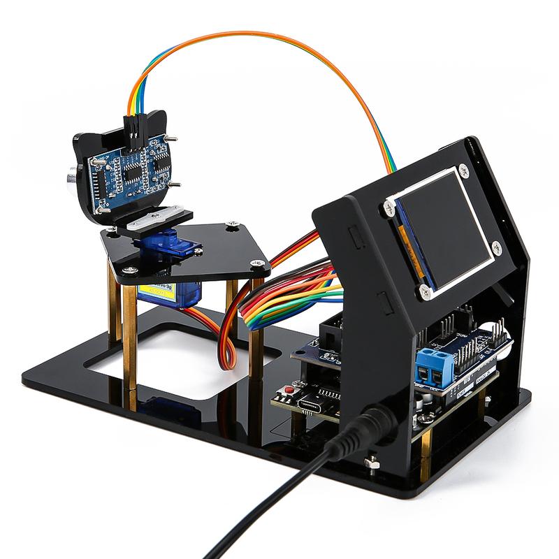 Simulation Radar Ultrasonic Sensor DIY Robotics Kit with R3, 1.8" TFT SPI Display, sg90 Servo for Arduino