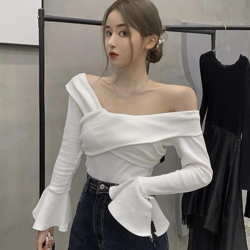 

Женские однотонные футболки с короткими рукавами и расклешенными рукавами, топы One Size