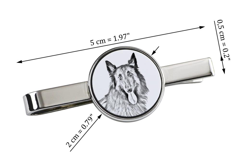 Belgian Shepherd Dog, Belgian Sheepdog I - tie clip with a dog, personalized tie clip, a unique gift for a man from the Art-Dog brand