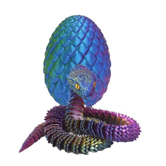 

1 набор 3D-печатных фигурок в виде яйца змеи с подвижными суставами, игрушка-фиджет в виде яйца змеи с шарнирной змеей внутри, украшение для рабочего стола