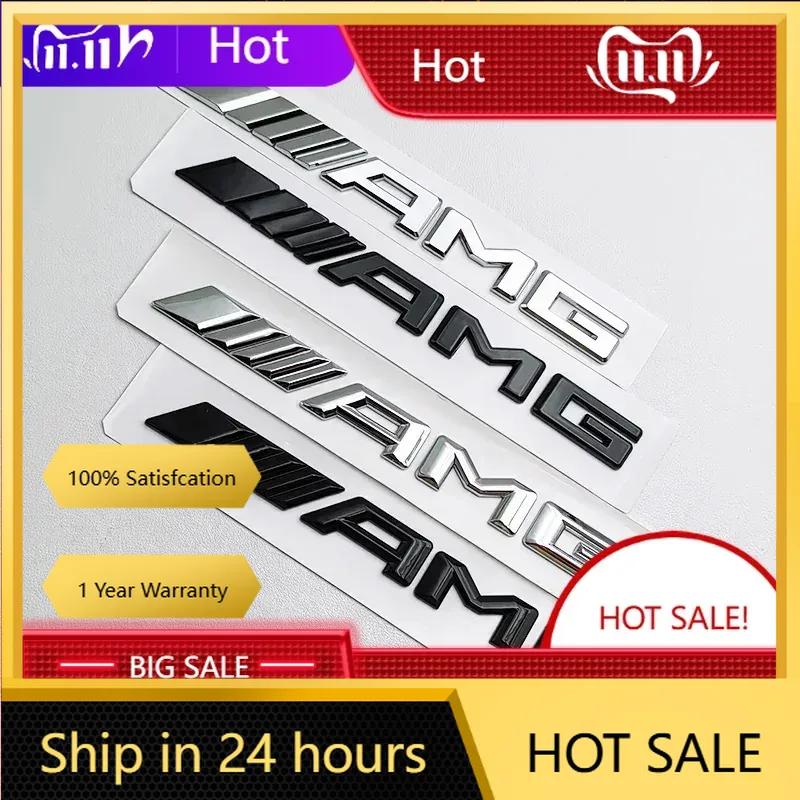 New C200 E200 For Mercedes Benz 3D ABS Black Logo AMG Emblem Letters Car Trunk Badge For Mercedes Benz W204 W205 W176 W177 W212