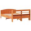 Vidaxl Bed Frame Without Mattress, Waxed Brown, 150X200 Cm, Solid Pine