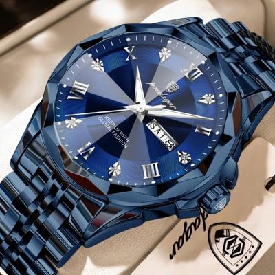 Fashion Luxury Men Watch Top Original Waterproof Luminous Date Week Wristwatch Stainless Steel Quartz Watches