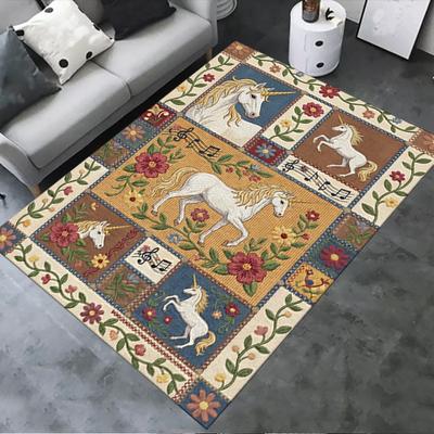 2025 New Unicorn Animal Carpet Rug for Living Room Bedroom Home Sofa Decoration,Kids Play Non-slip Floor Mat134