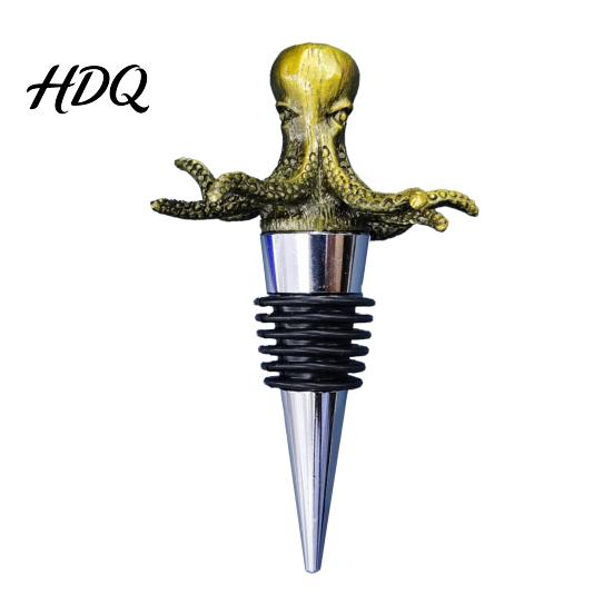Wine Preservation Cork 3D Octopus Bottle Stopper Vacuum Seal Cap Reusable Ocean античная золотой