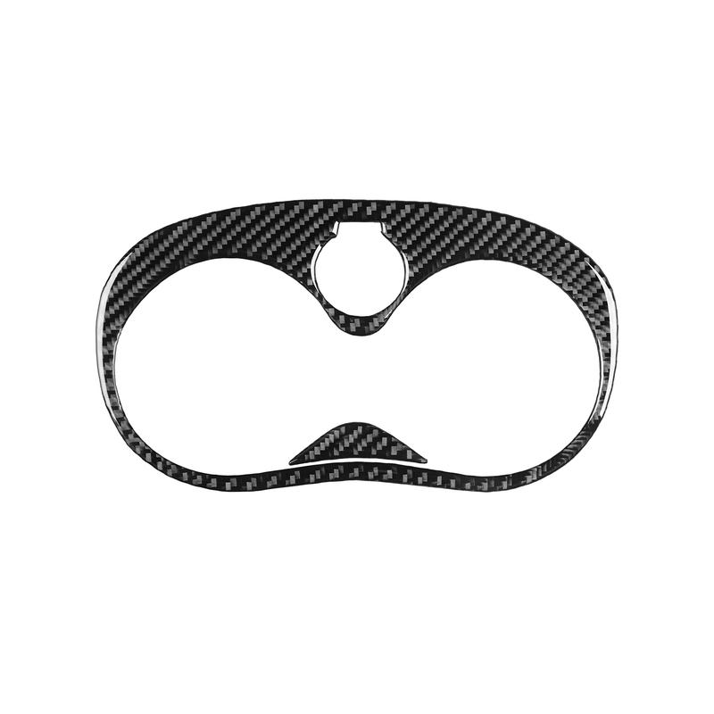 Carbon Fiber Car Accessories Cup Holder Panel Decorative Modified Interior Trim Soft Cover Sticker For Fiat 500L 2014-2017