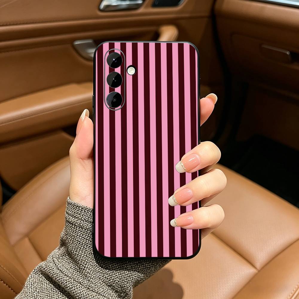 Burgundy White Stripe Black Soft Silicone Phone Case for Samsung Galaxy A73, A71, A72, A70, A53, A52, A51