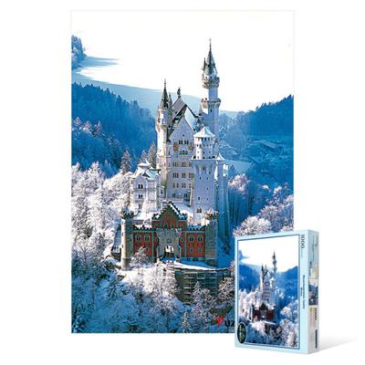 1000 Piece Jigsaw Puzzle - Neuschwanstein Castle Snow Scene 2, Popular Korean Puzzle