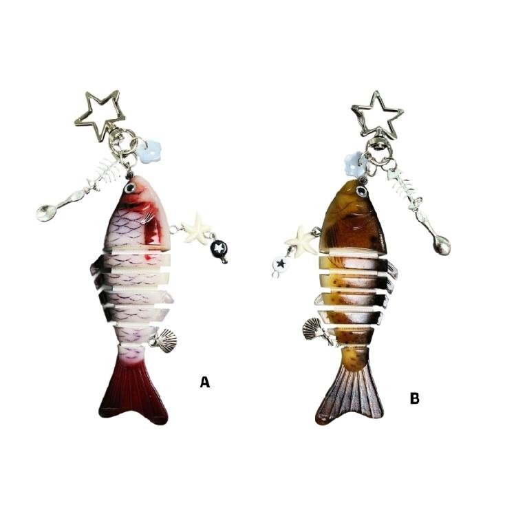 Lure Inspired Keychain Flexible Multi Joint Fish Keyring For Outdoor Enthusiasts Alloy Resin Key Holder Accessory