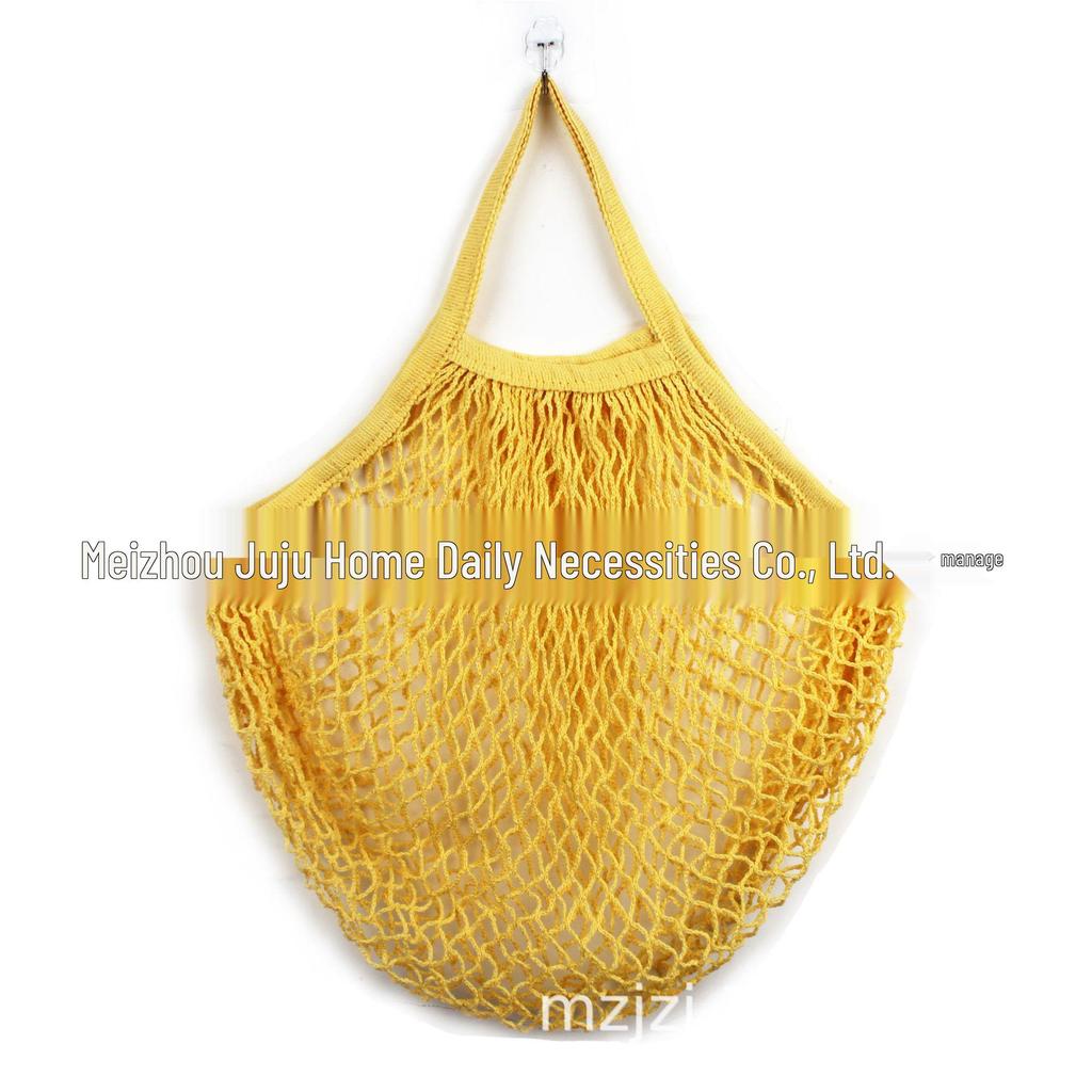 Foldable Pure Cotton Mesh Shopping Bag - Portable Handheld Fruit & Vegetable Storage
