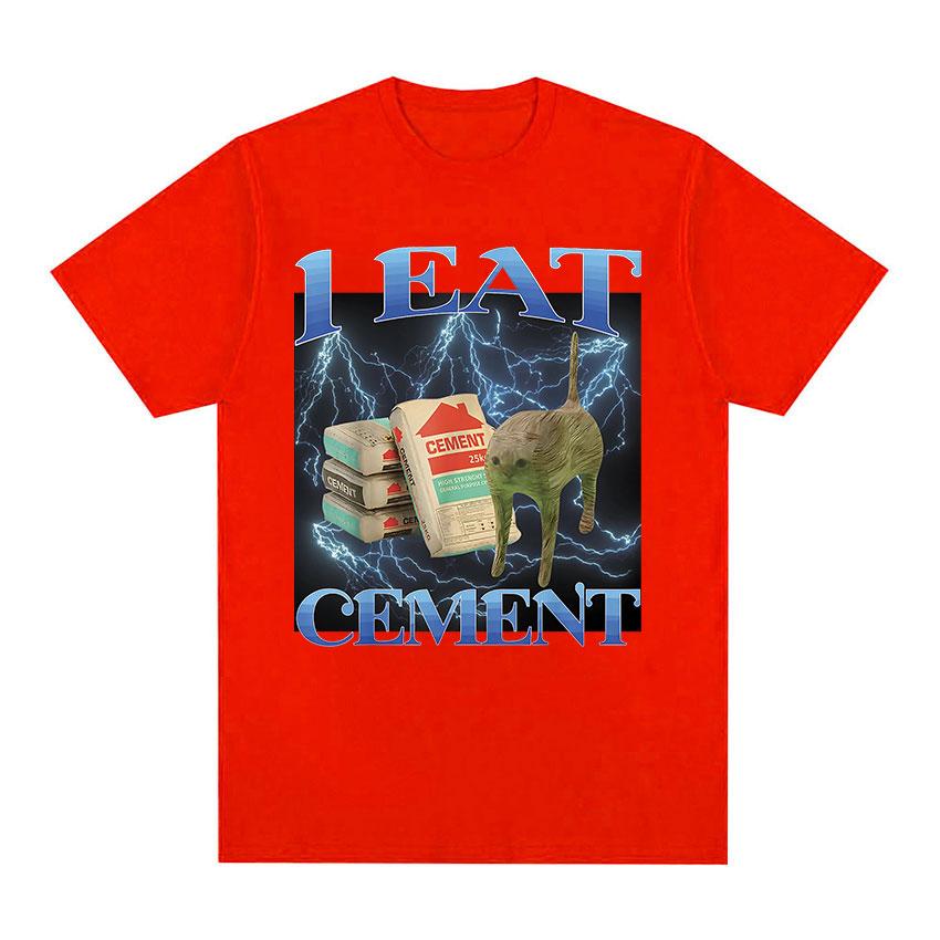 

I Eat CeUnisext Funny Cat Meme Graphic T Shirt Unisex s Women Harajuku Vintage Short Sleeve T-shirts Casual Pure Cotton Summer T-shirt S