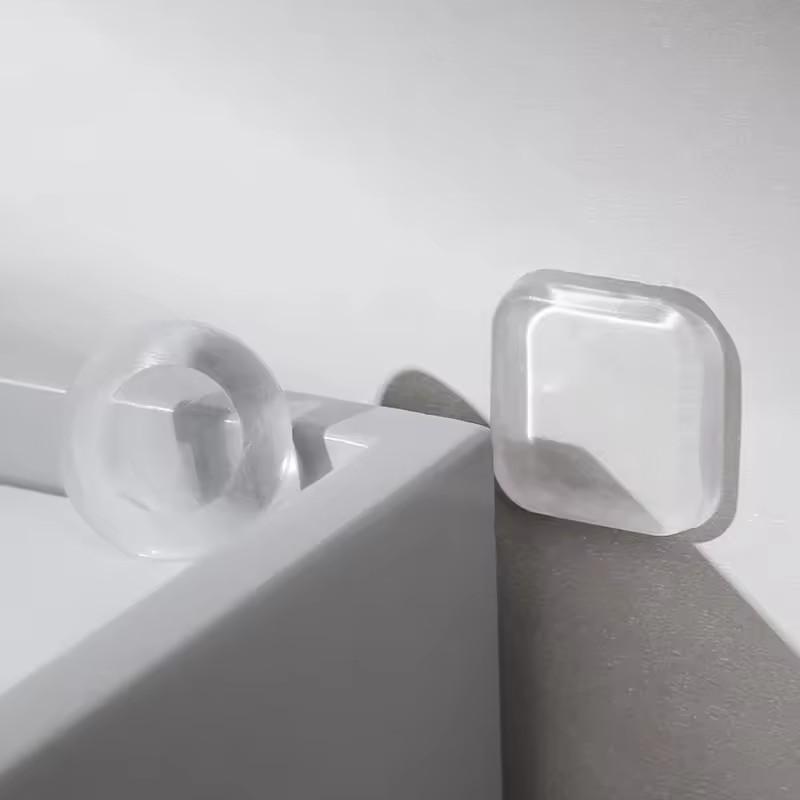 Door Knob Wall Shield Clear Soft Rubber Door Stopper Door Handle Bumper Mute Stickers Wall Protector Muffler Pad Protective Plug