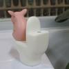 Pink Small Pig/Frogs Statue Miniature Pig Toilet Figurines Ornament for for Home,Garden Bathroom Decors Unique Funny Gift