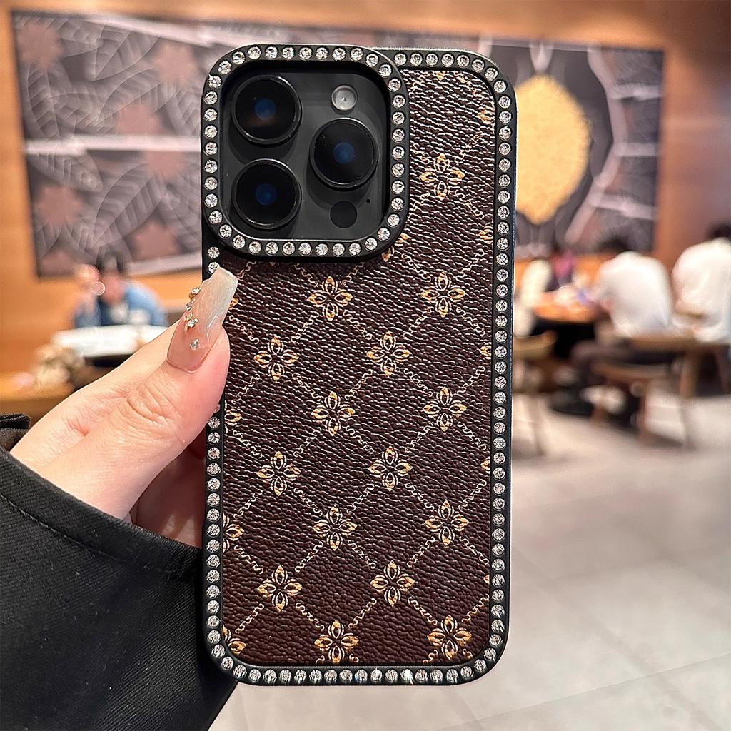 Rhinestones Suitable for Apple 16promax Mobile Phone Case New IPhone 15 Protective Case 14 Old Pattern 13 High End Sense