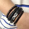 4 st Multilayer Kombination Infinity Läderarmband för män och kvinnor Par Vintage Punk Julfest Smycken Tillbehör