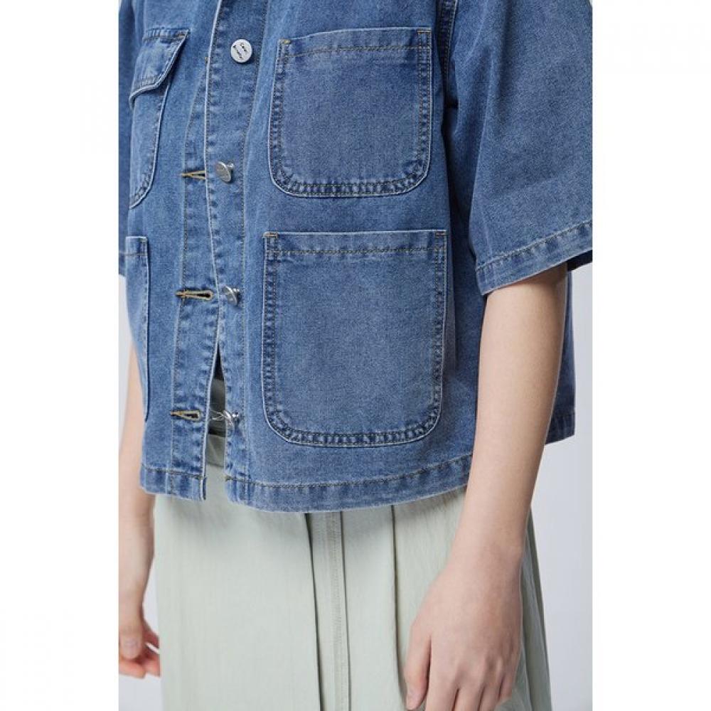 Benetton Embroidered Pocket Denim Jacket Bajpe1631